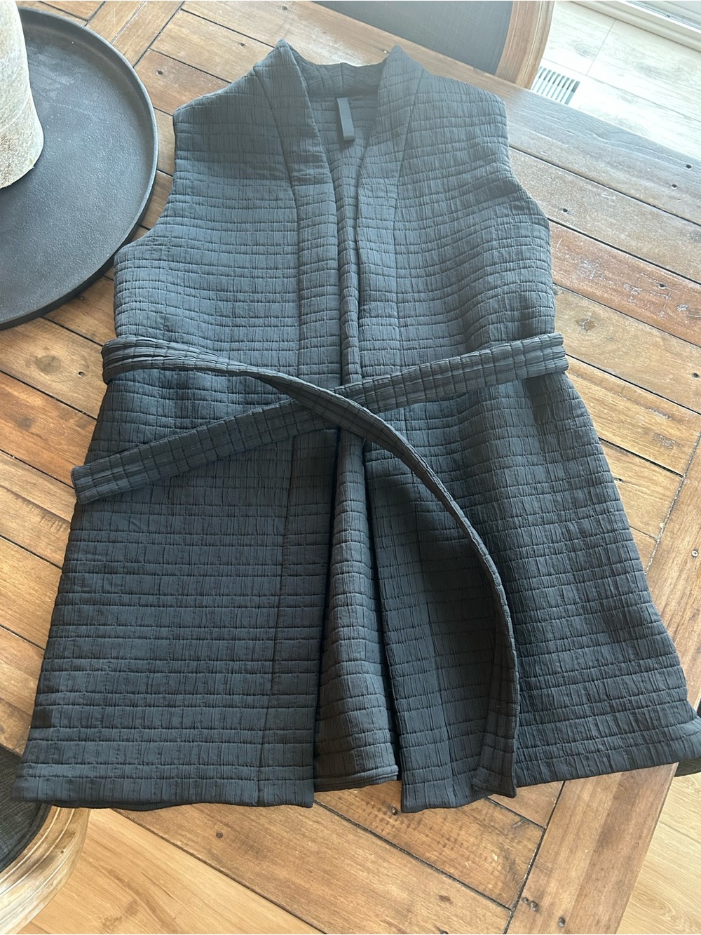 Lululemon Serene Travels Black Long Line Belted Vest 8